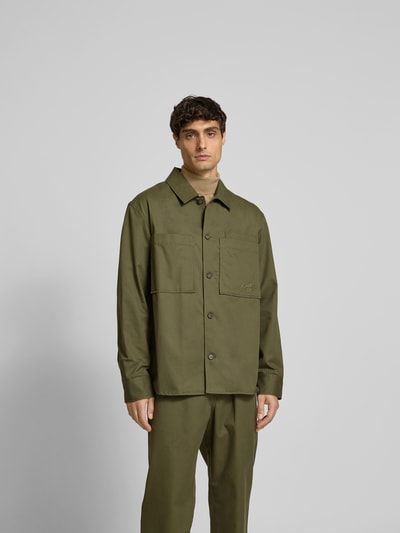 MAISON KITSUNE Hemdjacke mit Knopfleiste Khaki 4