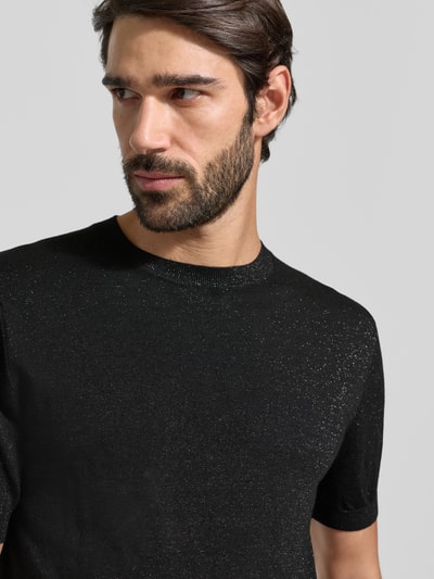 Antony Morato Schimmerndes Strickshirt mit Woll-Anteil BLACK 3