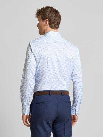 OLYMP SIGNATURE SLIM FIT Koszula biznesowa o kroju regular fit z kołnierzykiem typu kent model ‘Savio’ Błękitny 5