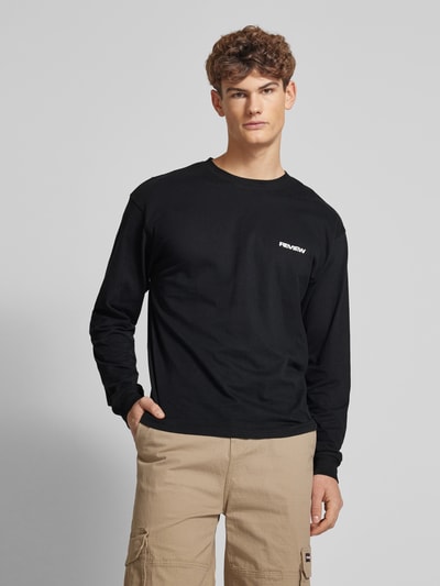 REVIEW Longsleeve mit Label-Print Black 4