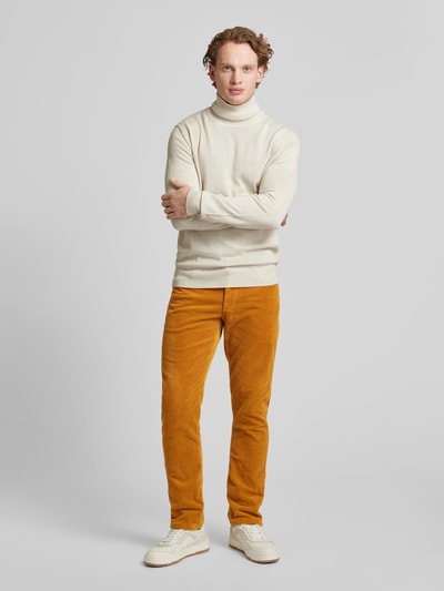 Christian Berg Men Corduroy broek in 5-pocketmodel Donkeroranje - 1