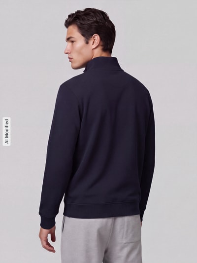 Marc O'Polo DENIM Regular Fit Troyer aus reiner Baumwolle  Marine 5