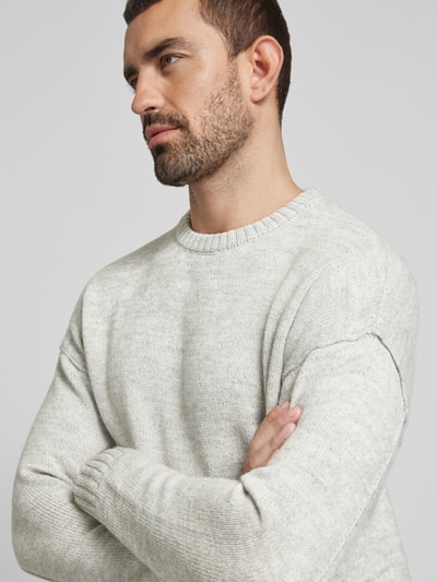 Drykorn Gebreide pullover met extra brede schouders, model 'Malio' Middengrijs - 3