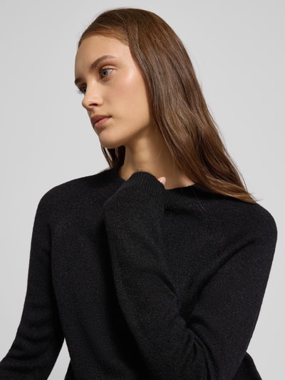 Pieces Regular fit coltrui met raglanmouwen, model 'JULIANA' Zwart - 3