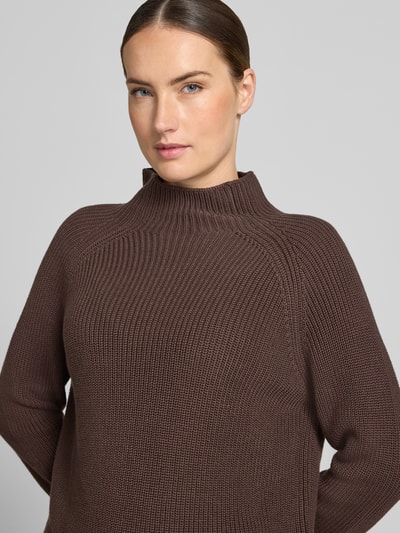 Marc O'Polo Regular fit pullover van puur katoen Donkerbruin - 3