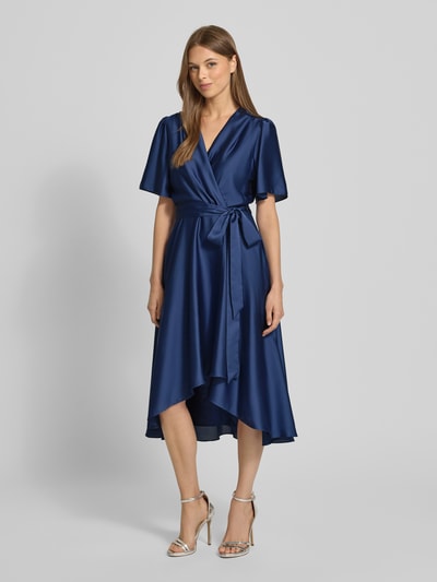 Swing Cocktailkleid mit Bindegürtel Blau 1