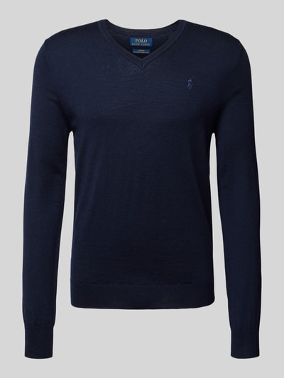 Polo Ralph Lauren Gebreide pullover van merinowol met V-hals Marineblauw - 2