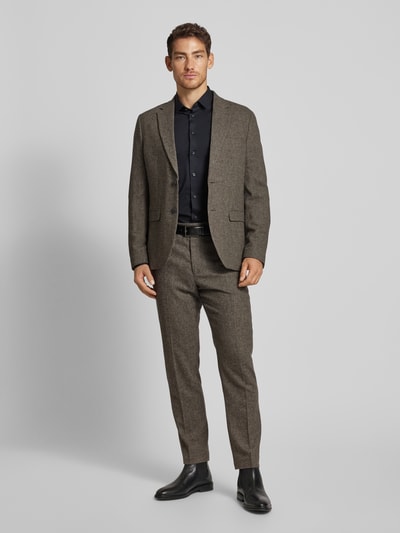 Casual Friday Slim fit vrijetijdsoverhemd met kentkraag, model 'Palle' Zwart - 1