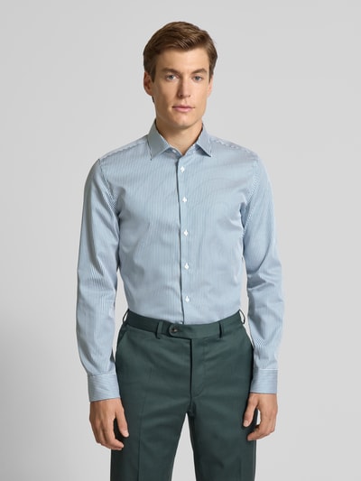 SEIDENSTICKER Koszula biznesowa o kroju slim fit z kołnierzykiem typu kent Petrol 4