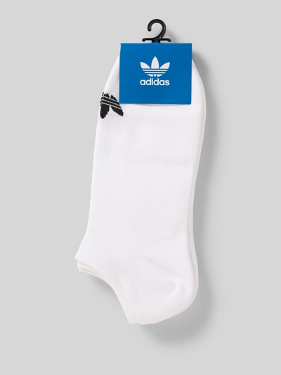 Produktfoto, Sneakersocken met logoprint in set van 3 van adidas Originals, wit katoenmix met stretch, elastische boorden