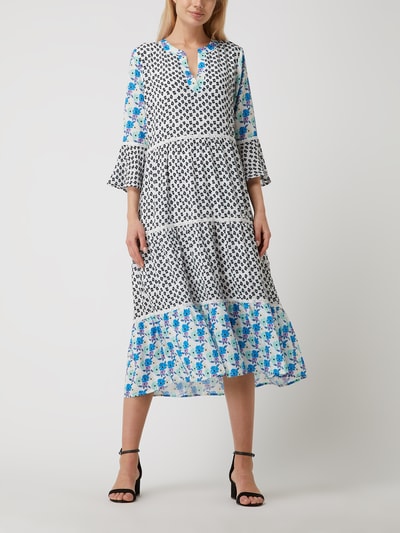 SMASHED LEMON Midi-jurk met sierboorden van kant  Wit - 1
