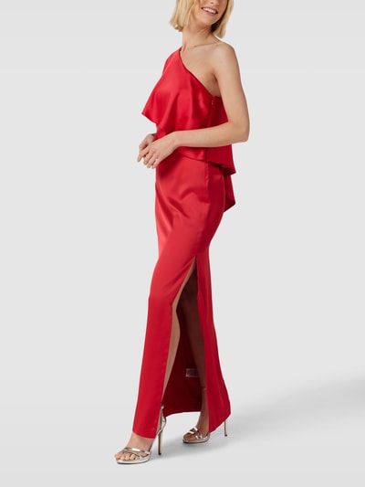 Lauren Ralph Lauren Avondjurk met one shoulder-band, model 'DIETBALD' Lichtrood - 1