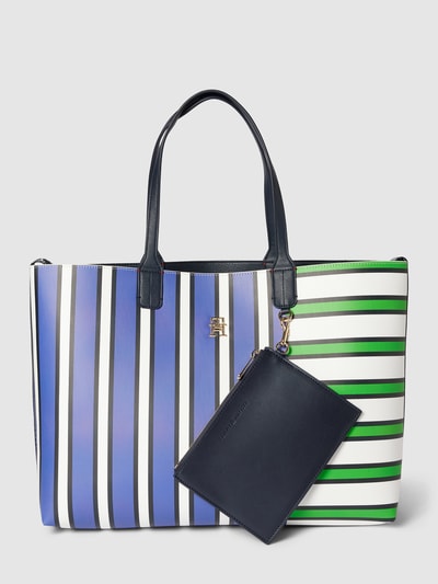 Tommy Hilfiger Shopper met streepmotief, model 'ICONIC' Groen - 2