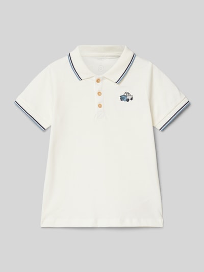 Name It Poloshirt mit gerippten Abschlüssen Modell 'NMMDAKAN' Offwhite 1