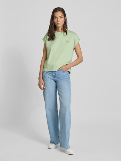 OPUS T-shirt met ronde hals, model 'Sparis' Lichtgroen gemêleerd - 1