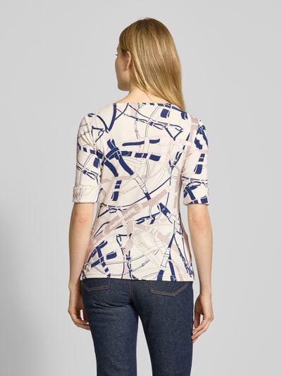 Lauren Ralph Lauren T-Shirt mit Rundhalsausschnitt Modell 'JUDY' Offwhite Melange 5