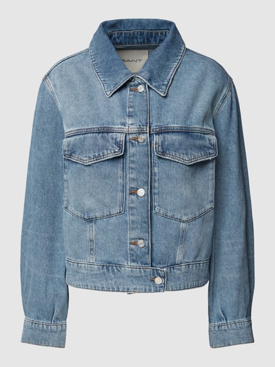 Gant Cropped Jeansjacke mit Brusttaschen Blau 2