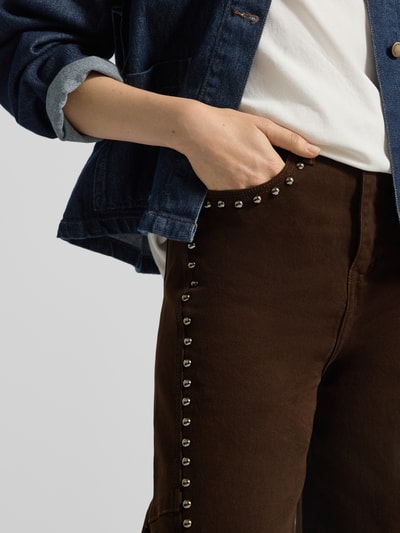 miss goodlife Jeansy o kroju balloon z nitami Średniobrązowy 3