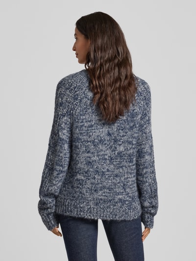 Lanius Grobstrickpullover aus Alpaka-Mix mit Rundhalsausschnitt Blau Melange 5