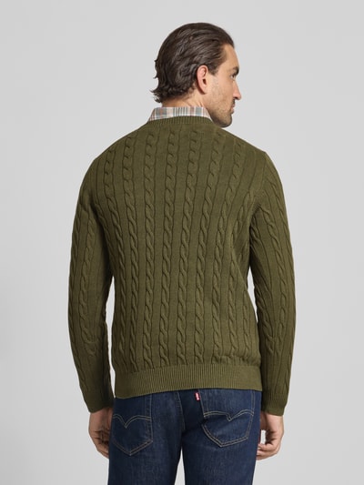 Gant Gebreide pullover met ribboorden Kaki - 5