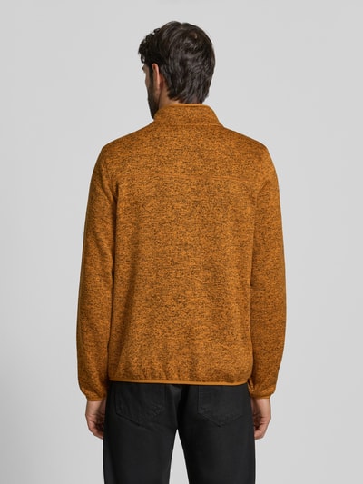 camel active Regular Fit Strickjacke in Melange-Optik mit Stehkragen Orange 5