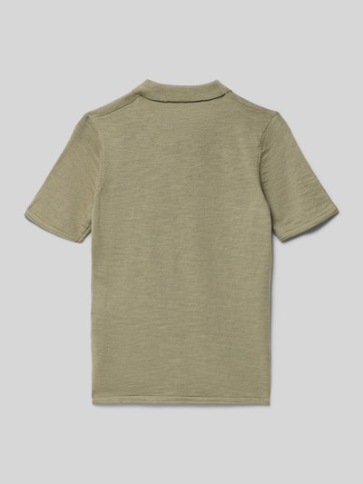 Produktfoto, Poloshirt met V-hals Model 'KANE' van JACK & JONES kinderen, puur katoen, regular fit, ruglengte maat 140: 54 cm, olijfgroen, korte mouwen