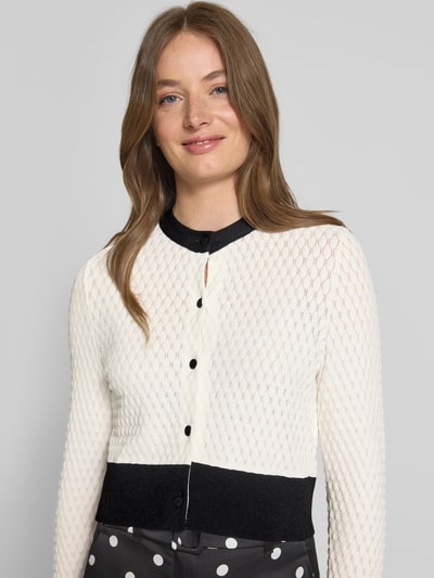 Marc Cain Gebreid jack van viscosemix met ronde hals Wit - 3