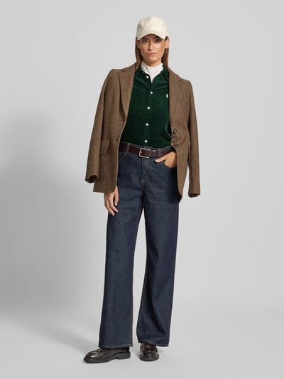 Polo Ralph Lauren Regular fit overhemdblouse in ribcordlook, model 'Sport' Donkergroen - 1