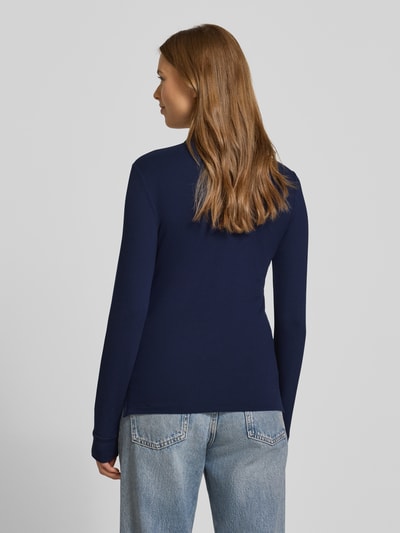 Polo Ralph Lauren Slim Fit Poloshirt mit Label-Stitching Modell 'JULIE' Dunkelblau 5