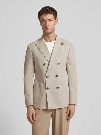 JOOP! COLLECTION Slim Fit Sakko aus Schurwoll-Baumwoll-Mix Modell 'Heazy' Beige 4