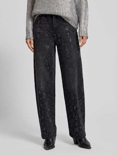 miss goodlife Ballon jeans met siersteentjes, model 'Leosparkle' Donkergrijs - 4