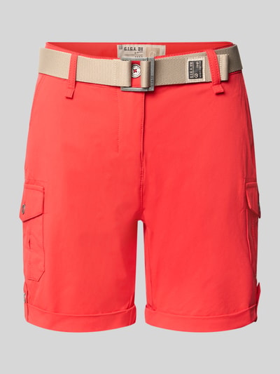 Produktfoto, Shorts mit Hydrocool Effekt und Gürtel von G.I.G.A. DX in Rot, Regular Fit, Eingrifftaschen, Pattentaschen, glatte Textur