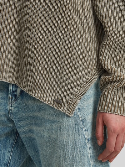G-Star RAW Oversized Turtleneck-Pullover aus reiner Baumwolle Khaki 3