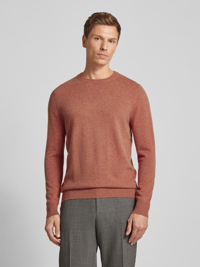 Christian Berg Men Strickpullover mit gerippten Abschlüssen Metallic Rosa Melange 4