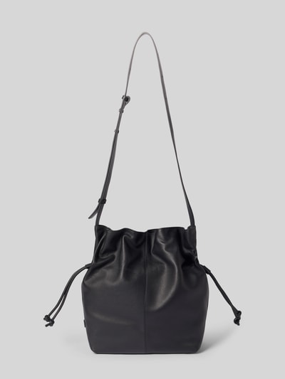 Produktfoto, Henkeltasche aus echtem Rindsleder von Marc O'Polo, schwarz, glatte Oberfläche, schlichtes Design, Damen Henkeltasche