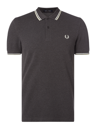 Fred Perry Poloshirt aus Piqué Dunkelgrau Melange 1