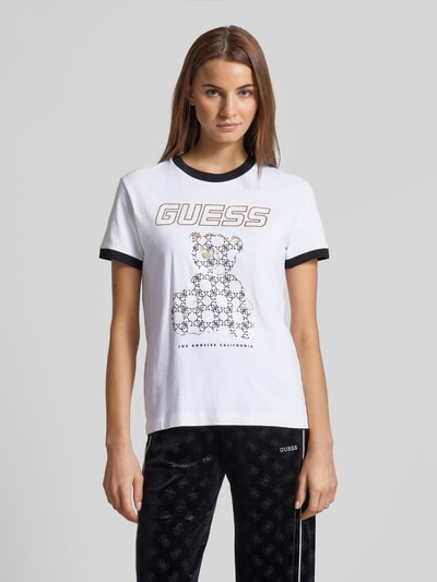 Guess Activewear T-shirt z nadrukiem z motywem z logo Biały 4