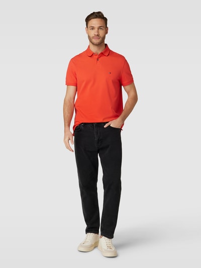 Tommy Hilfiger Poloshirt met labelstitching Neon rood - 1