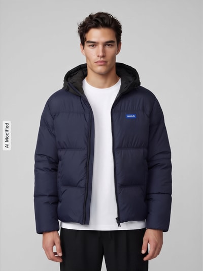 HUGO Blue kurtka pikowana o kroju regular fit z kapturem model 'Bodo2541' Ciemnoniebieski 4