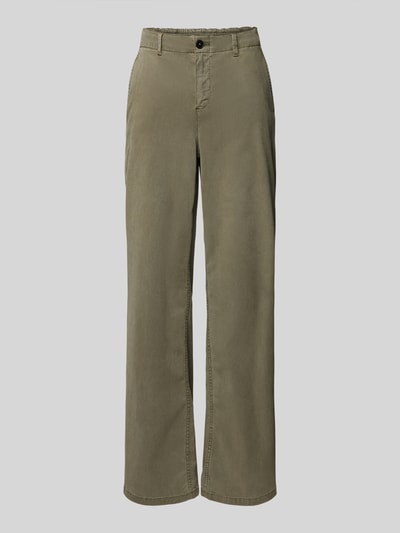 Oui Bootcut Fit Stoffhose aus Lyocell-Mix Khaki 2