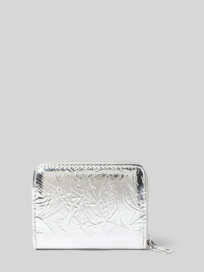 Seidenfelt Portemonnee met labeldetail, model 'YLVA' Zilver - 2