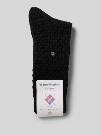 Burlington Socken mit Logo-Applikation Modell 'Orkney' Black 3