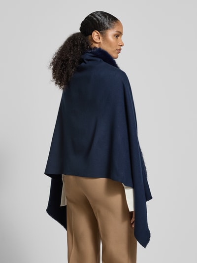 Fraas Ponczo z obszyciem z imitacji futra Ciemnoniebieski 5