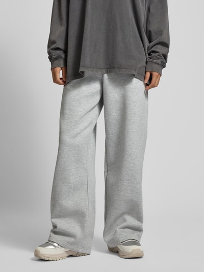 WEEKDAY Wide Leg Sweatpants mit elastischem Bund Hellgrau Melange 4