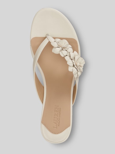 Lauren Ralph Lauren Zehentrenner aus echtem Leder mit Kitten Heel Offwhite 3