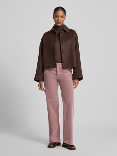 MAC Corduroy broek met wijde pijpen en steekzakken Rosé - 1