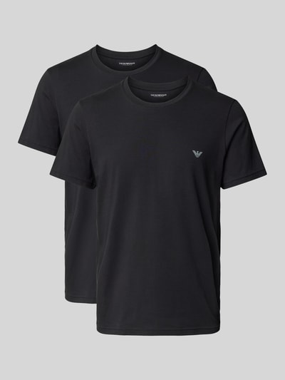 Emporio Armani T-Shirt mit Label-Print Black 1