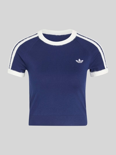 adidas Originals Slim Fit T-Shirt aus Viskose-Mix mit Logo-Stitching Dunkelblau 2