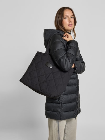 Seidenfelt Shopper met doorgestikte naden, model 'Hetta' Zwart - 1