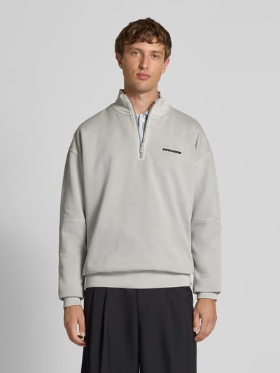 Pegador Oversized sweatshirt met korte ritssluiting Lichtgrijs - 4